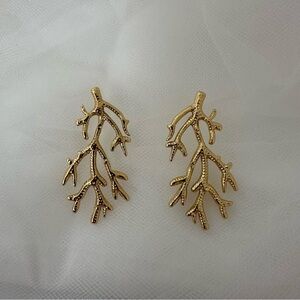 Gold Coral Earrings